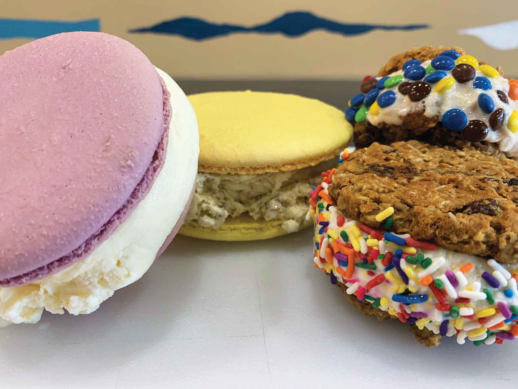 Scoop Shack Indianapolis ice cream macaron and cookie sandwiches